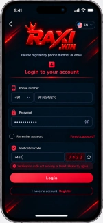 Verification Failed - Raxi Win Game Login Problem